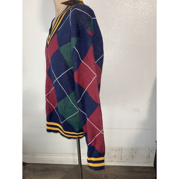 New Levis Stay Loose V-NECK SWEATER Mens Oversized Fit Multi Color Sz XS - Picture 2 of 5